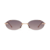 Sleek Rimless Oval Sunglasses
