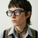 Bold Square Anti-Blue Light Glasses - Glossy Black