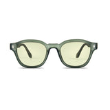 Retro Round Sunglasses in Matte Green