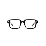 Black eyeglasses on a white background