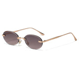 Sleek Rimless Oval Sunglasses