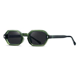 Geometric Green Frame Black Lens Sunglasses