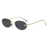 Aura Rimless Oval Sunglasses