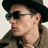 Geometric Green Frame Black Lens Sunglasses